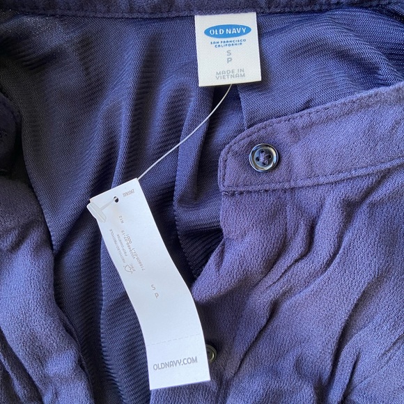 NWT Old Navy cute blouson navy blue mini dress w/pleating and fully lined. - Picture 3 of 3